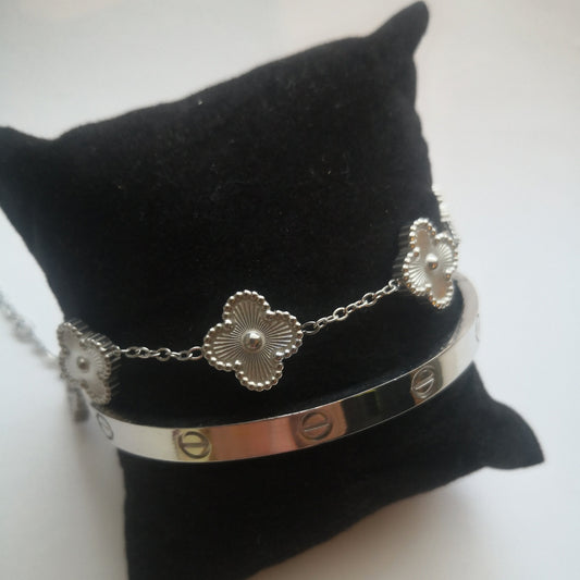 Trendy en Klaver Armbanden - Zilver - Intero Sieraden