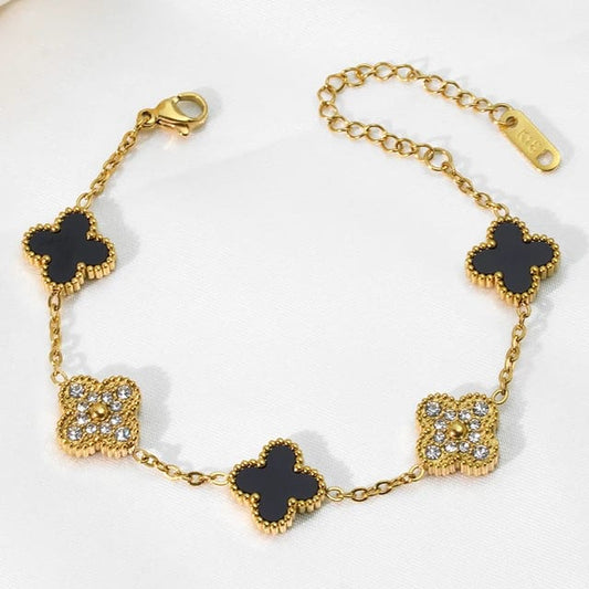 Klaver Armband Met Steentjes - Intero Sieraden