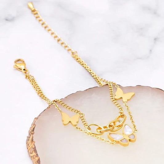 Witte Vlinder Armband - Intero Sieraden
