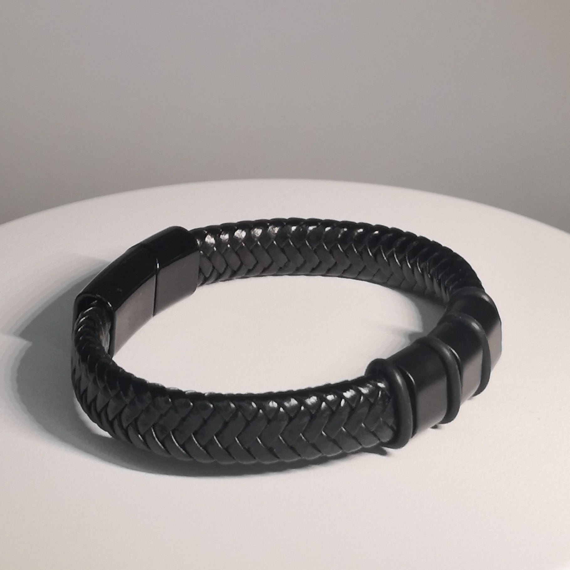 Zwarte Gevlochten Armband met Magnetische Sluiting - Z3 - Intero Sieraden