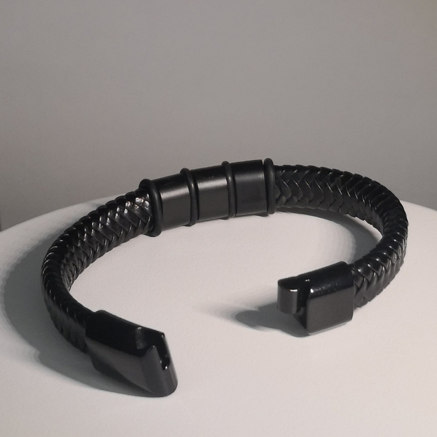 Zwarte Gevlochten Armband met Magnetische Sluiting - Z3 - Intero Sieraden