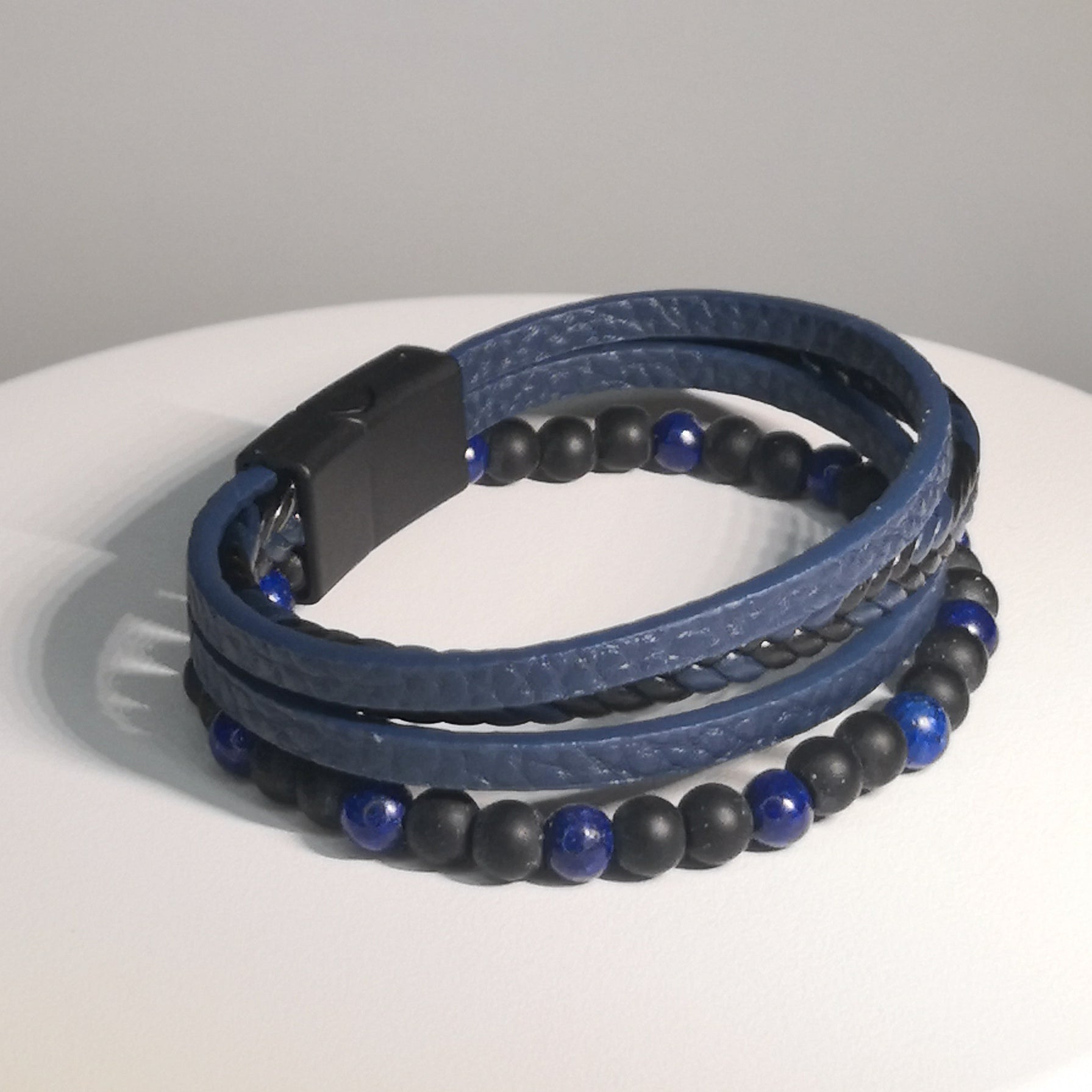 Gelaagde Gevlochten Lederen Armband - Intero Sieraden