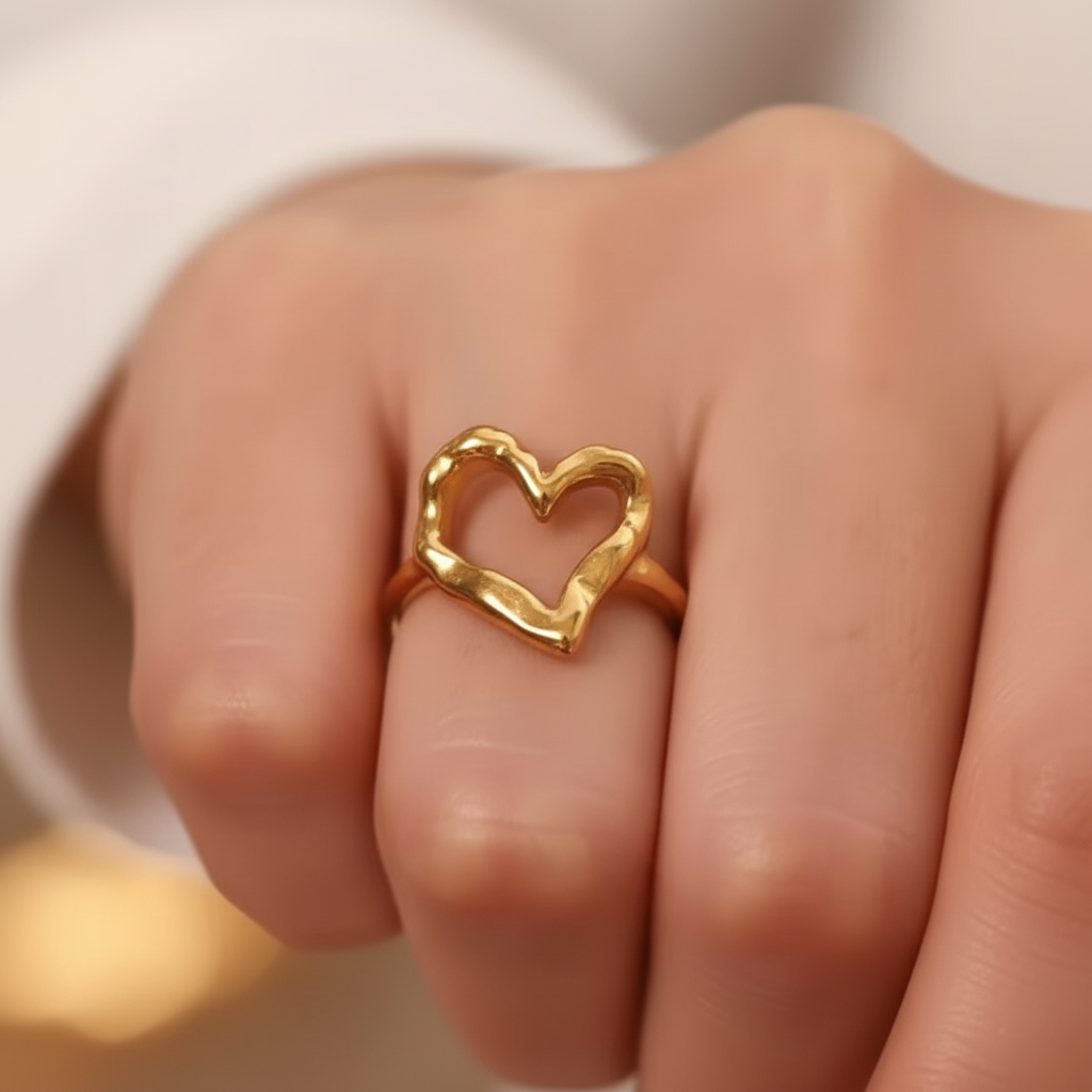 Verstelbare Hartring - Goudkleurig & Zilverkleurig - aanpasbaar ring - intero Sieraden 