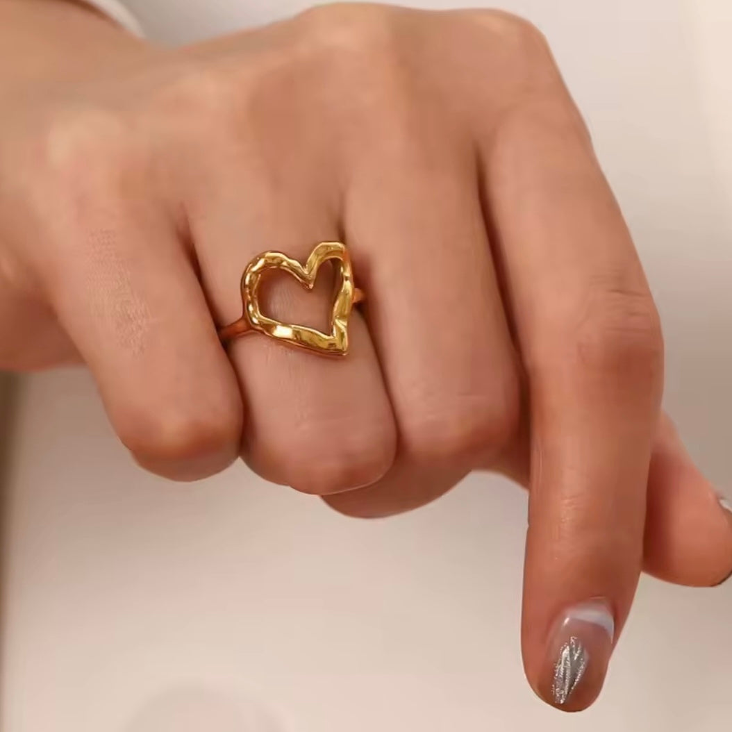 Verstelbare Hartring - Goudkleurig & Zilverkleurig - aanpasbaar ring - intero Sieraden - Stainless steel 