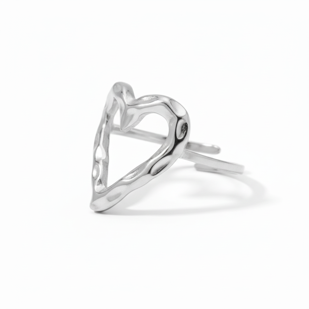 Verstelbare Hartring - Zilverkleurig - Stainless steel 