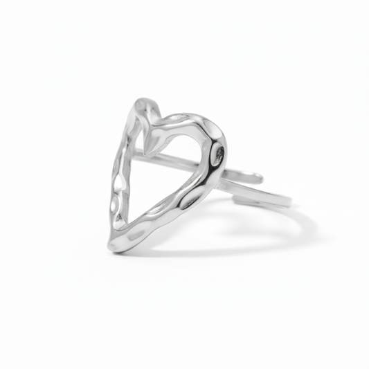 Verstelbare Hartring - Zilverkleurig - Stainless steel 