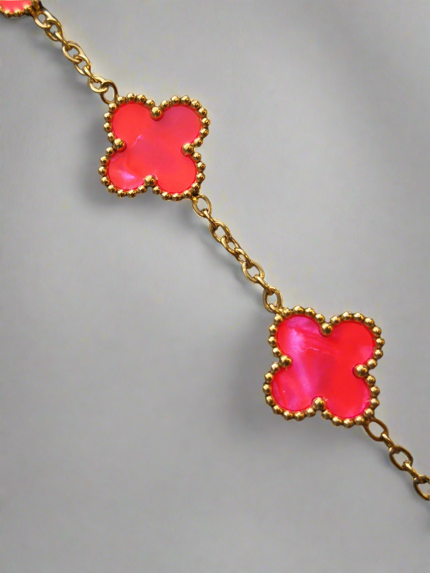 Felle kleuren Klaver Armband - Intero Sieraden