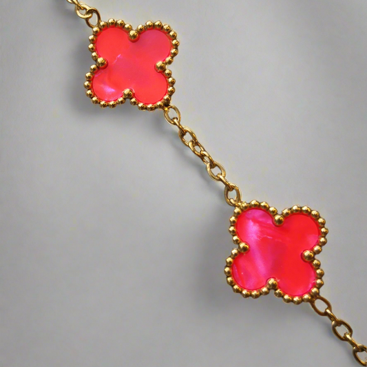 Felle kleuren Klaver Armband - Intero Sieraden