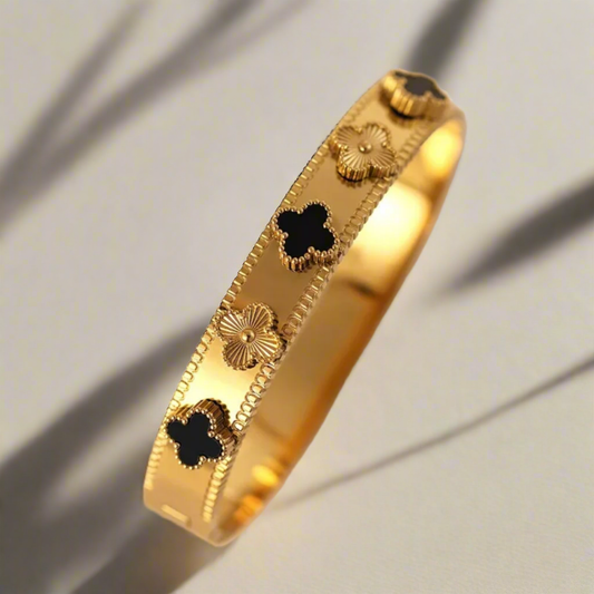 Klavervier Armband van Roestvrij Staal – Waterdicht, Kleurvast & Luxe | Intero Sieraden