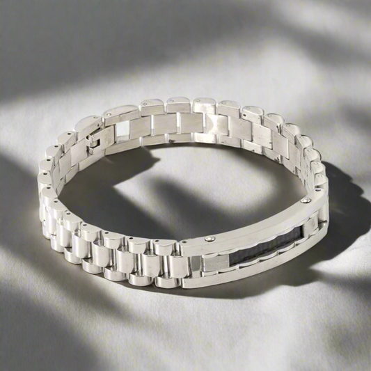 Trendy Zilveren Herenarmband Roestvrij Staal