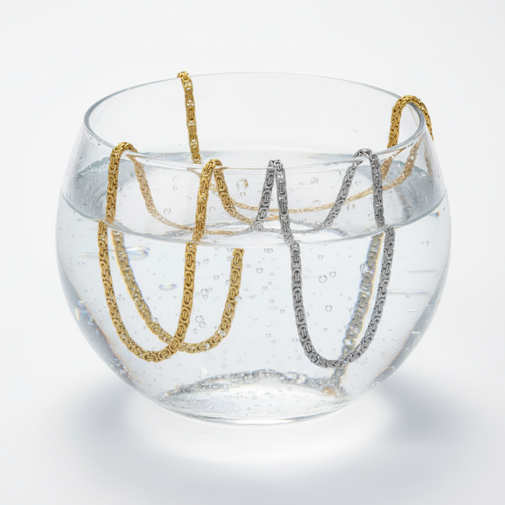 Chains in Water Glass Bowl
