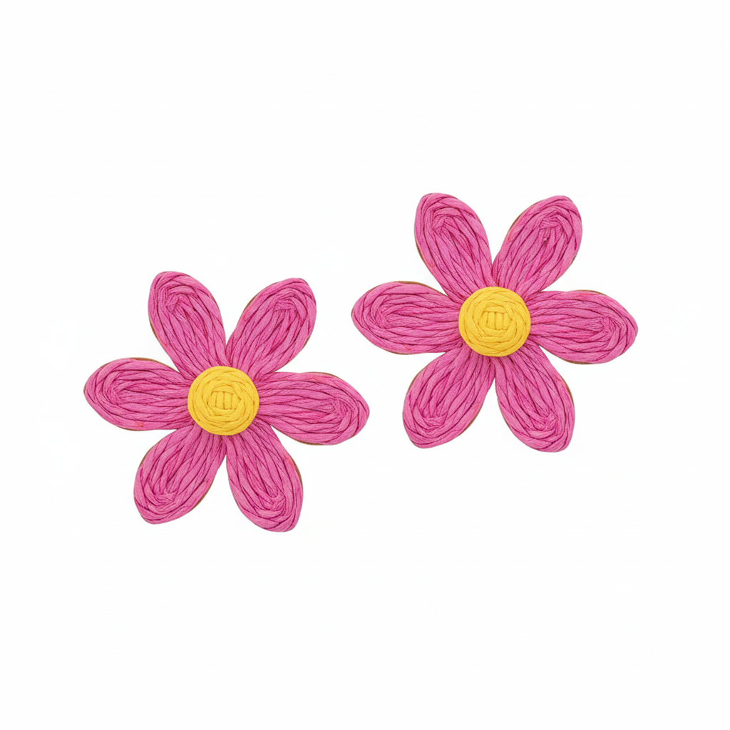 Hot Pink Daisy Earrings