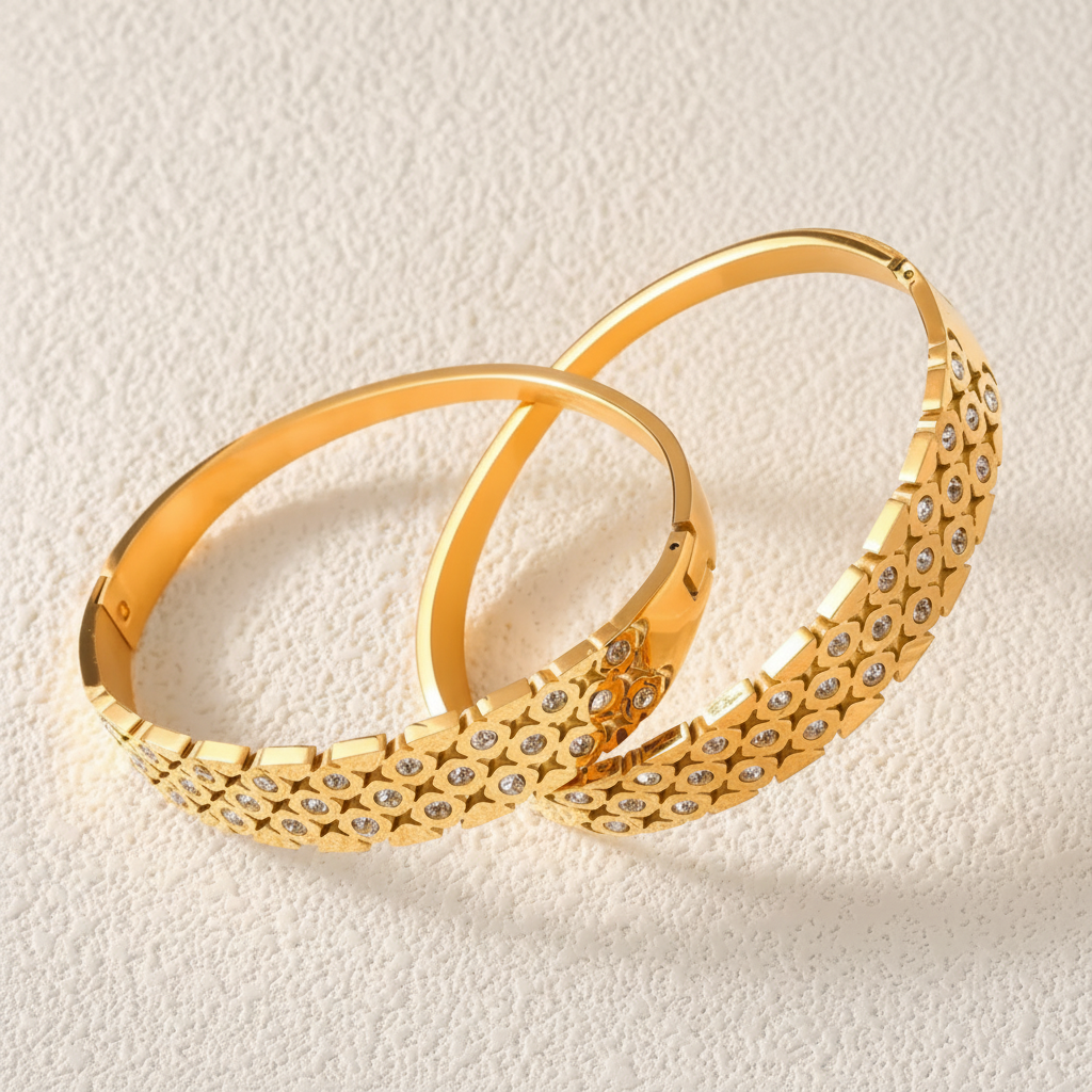 Luxe Goudkleurige Armband met Zirkonia - Stainless steel - intero Sieraden 