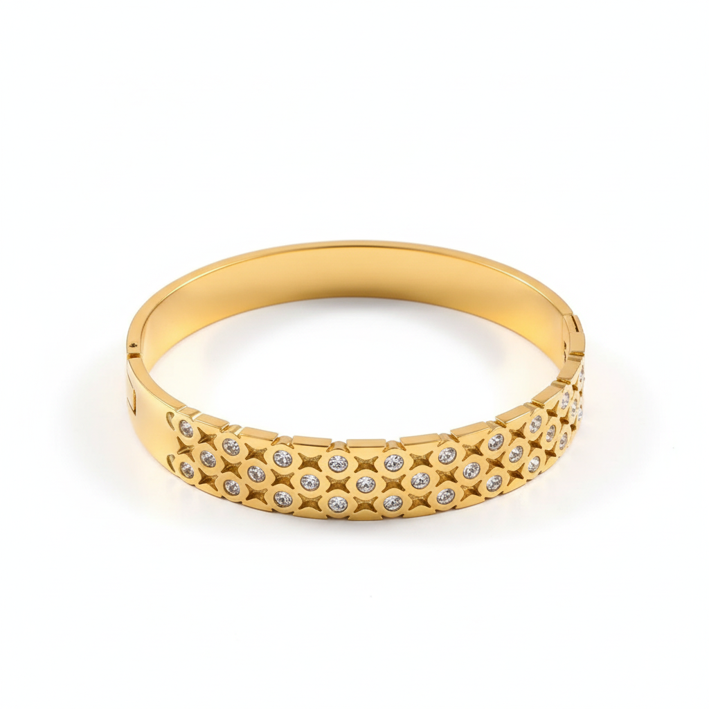 Luxe Goudkleurige Armband met Zirkonia - Stainless steel - intero Sieraden 