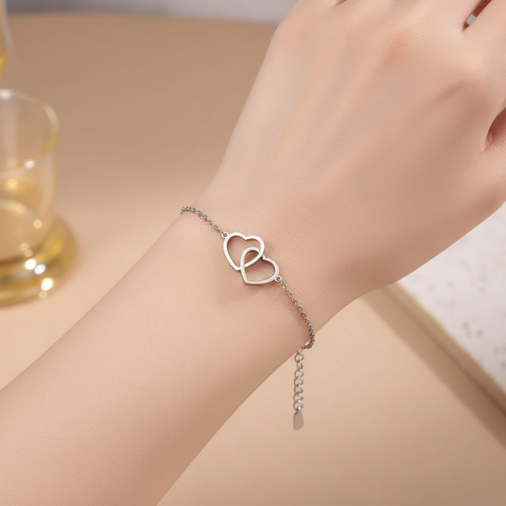 Armband Dubbel Hart | Waterproof Stainless Steel