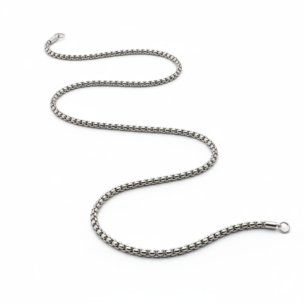 Minimalist Box Chain Heren Sieraden Set - 60cm Ketting + Armband RVS