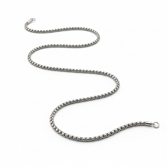 طقم مجوهرات رجالي بتصميم بسيط - قلادة بطول 60 سم + سوار من الفولاذ المقاوم للصدأ