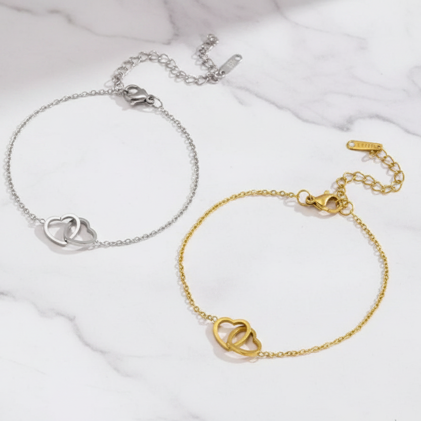 Armband Dubbel Hart | Waterproof Stainless Steel