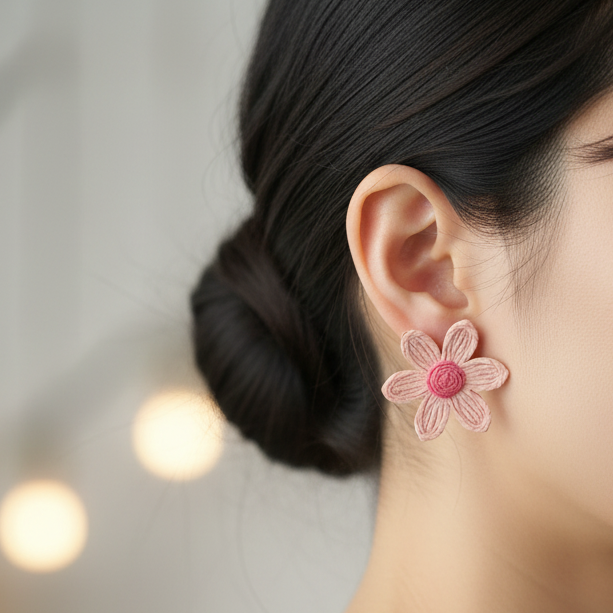 Light Pink Earrings - Realistic Size