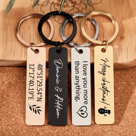 Gepersonaliseerde Sleutelhanger met Gravure – RVS