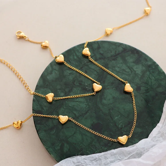 Elegante Hartjes set van roestvrij staal, water- en roestbestendig - Intero Sieraden