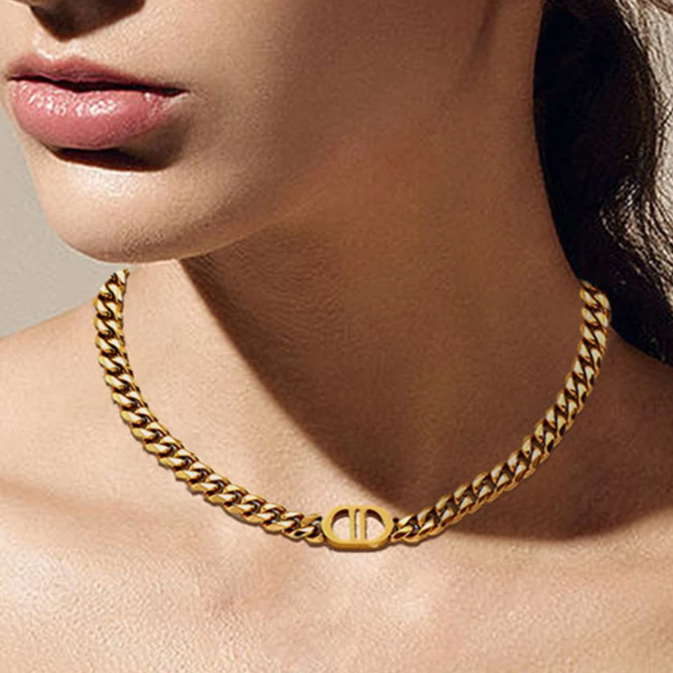 DD Cuban Link | Ketting & Armband Goudkleurig Stainless Steel