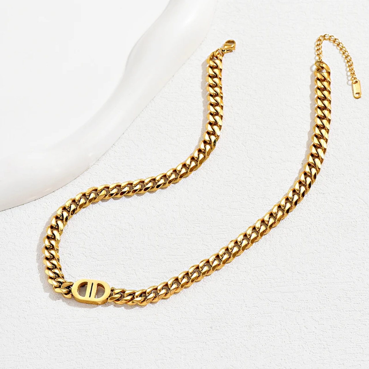 DD Cuban Link | Ketting & Armband Goudkleurig Stainless Steel