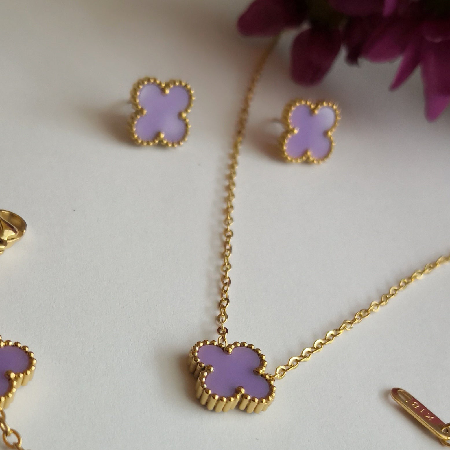 Felle kleuren Klaver Sieraden Set | 3 stuks - Intero Sieraden