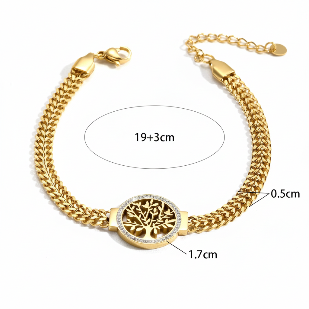 Levensboom Armband Dames - RVS Goudkleurig Waterbestendig | Intero