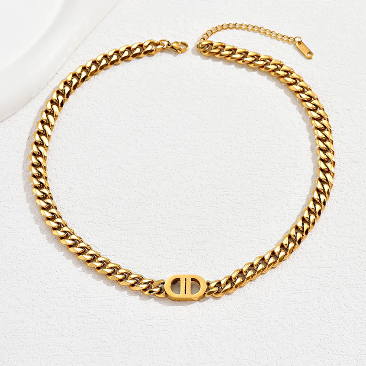 DD Cuban Link | Ketting & Armband Goudkleurig Stainless Steel