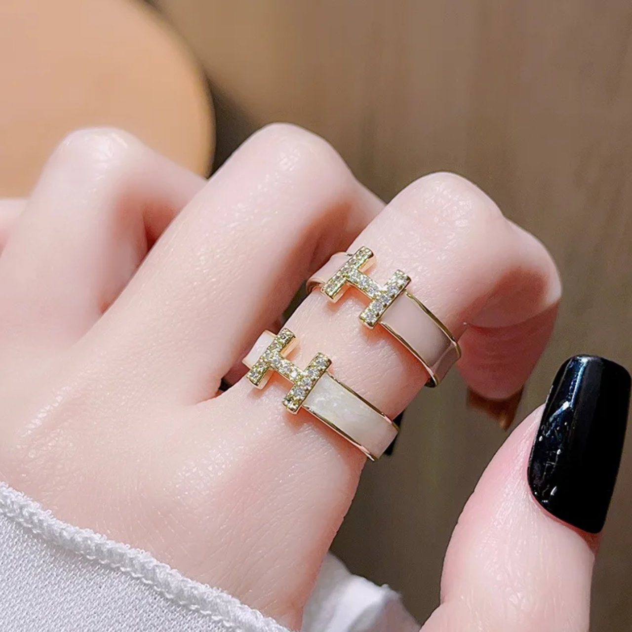 H Letter Ring - Verstelbaar