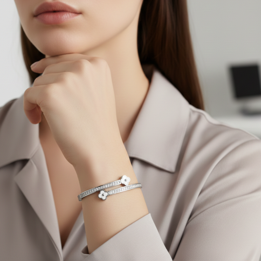 Emma Clover Bracelet - Stainless Steel Water Resistant