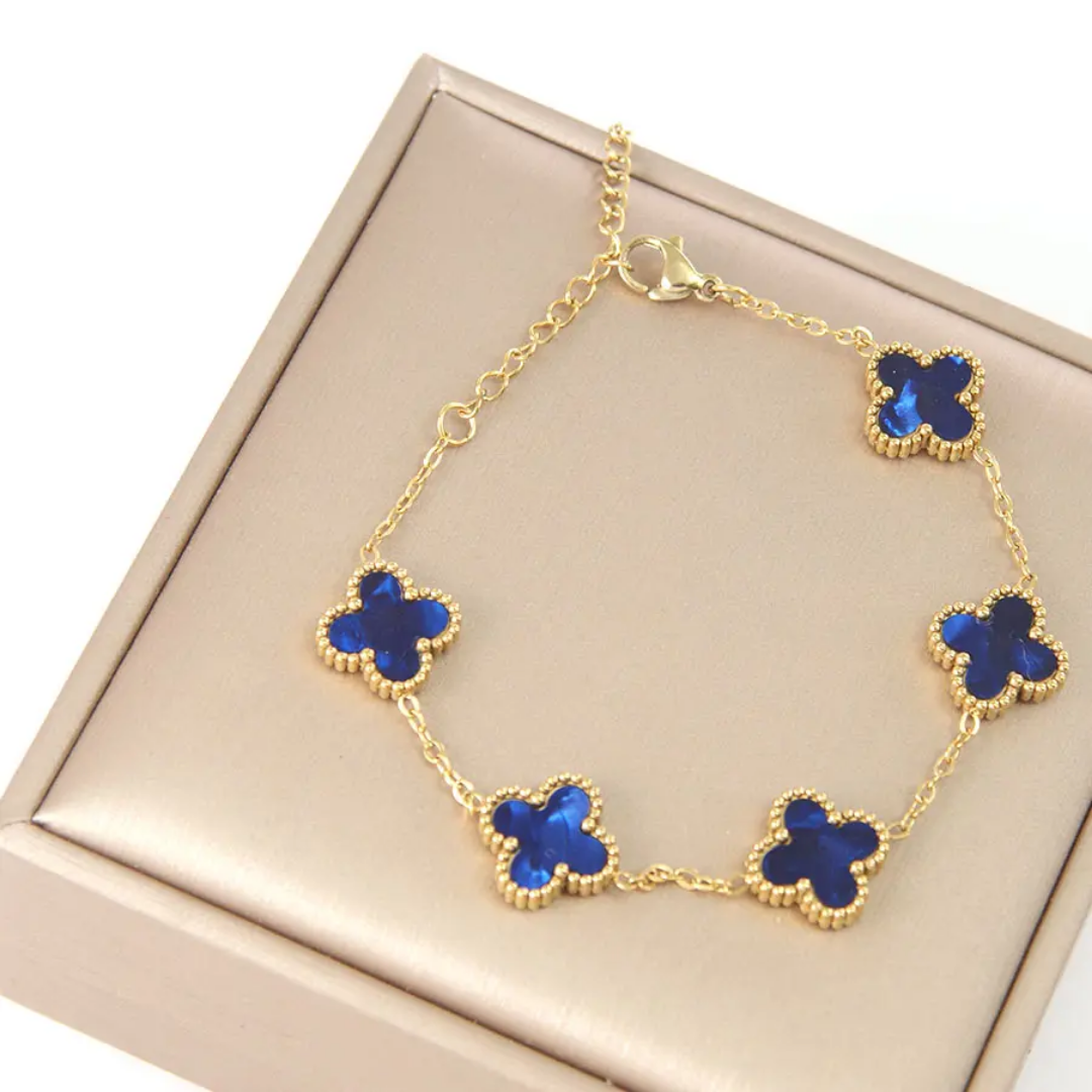 Felle kleuren Klaver Armband - Intero Sieraden