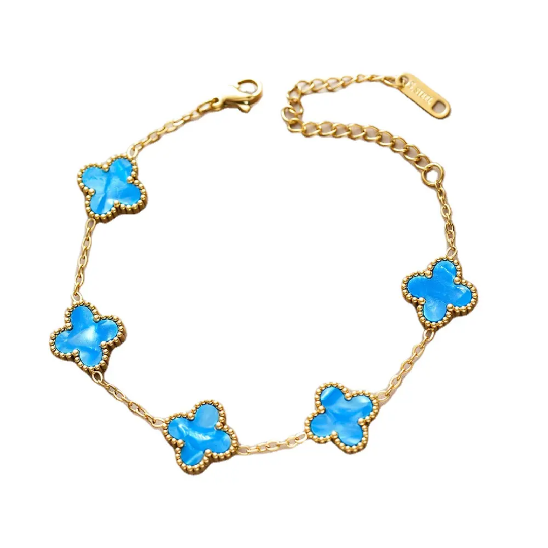 Felle kleuren Klaver Armband - Intero Sieraden