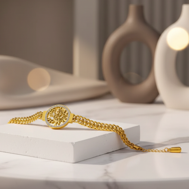 Levensboom Armband Dames - RVS Goudkleurig Waterbestendig | Intero