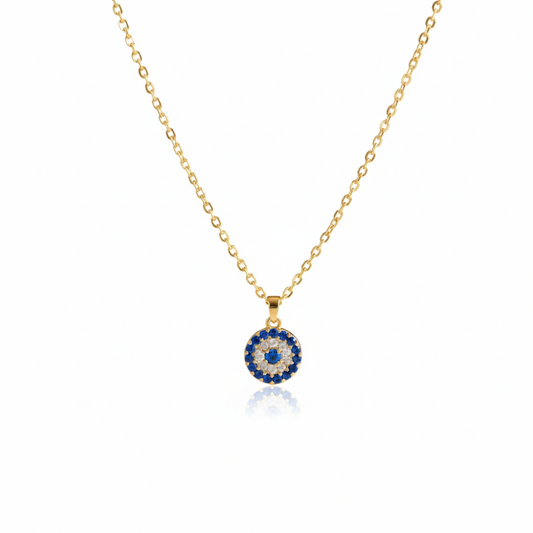 Gouden Evil Eye Ketting - 50cm RVS