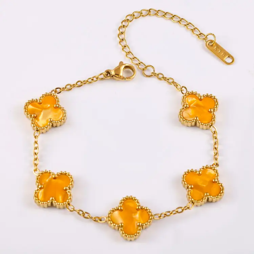 Felle kleuren Klaver Armband - Intero Sieraden