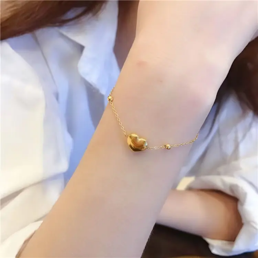 18k Goudkleurige hartje Armband - Intero Sieraden