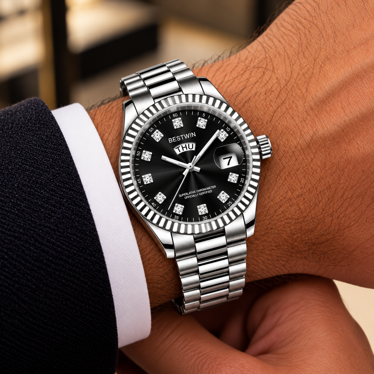 Intero Herenhorloge – Stainless Steel Day & Date