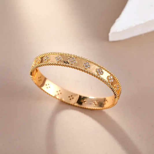 Gouden Bloesem Armband en Ring set - Intero Sieraden