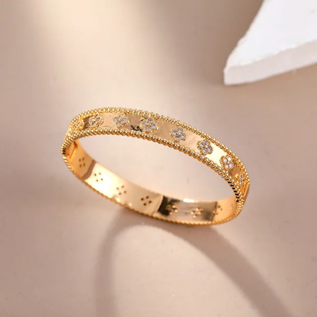 Gouden Bloesem Armband en Ring set - Intero Sieraden
