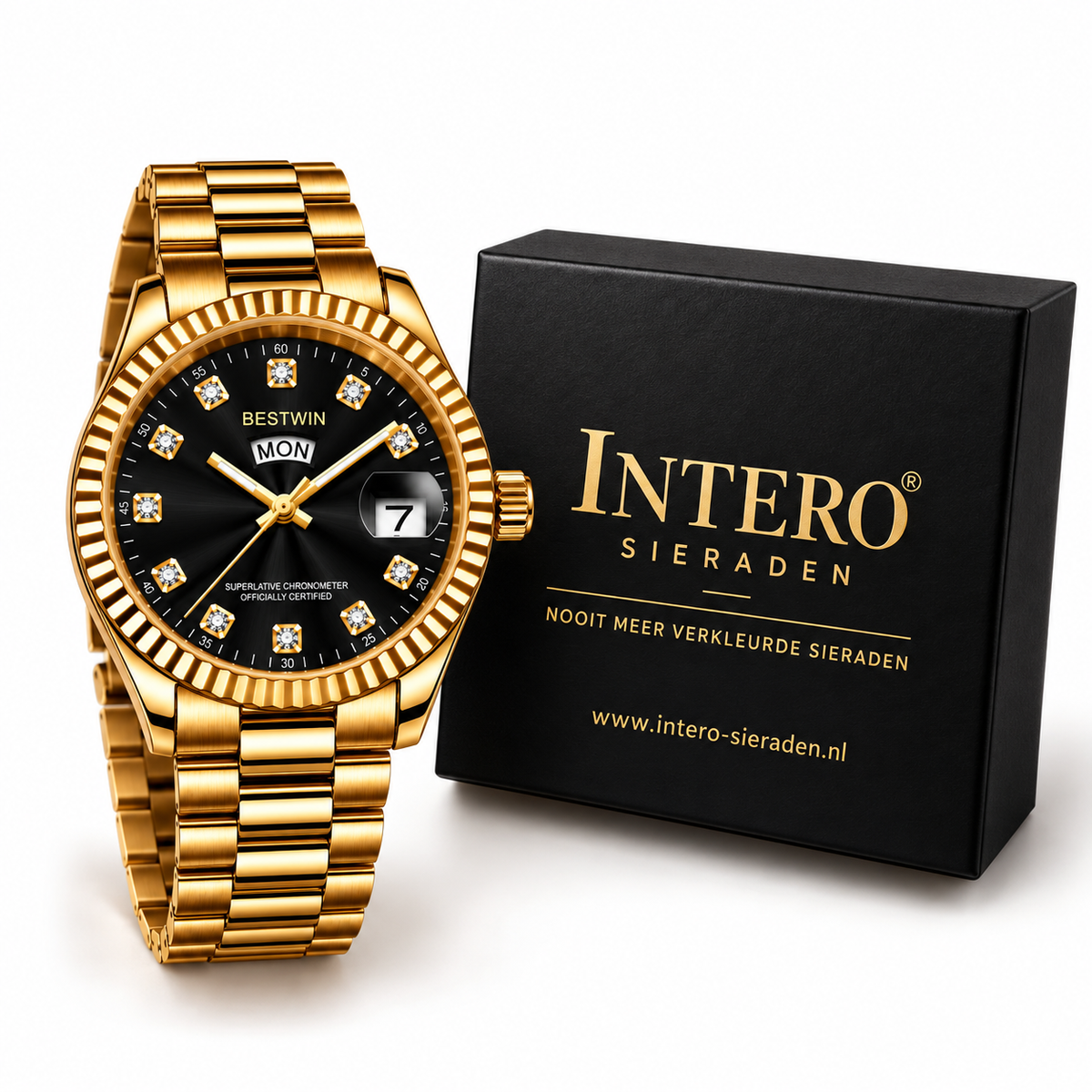 Intero Herenhorloge – Stainless Steel Day & Date
