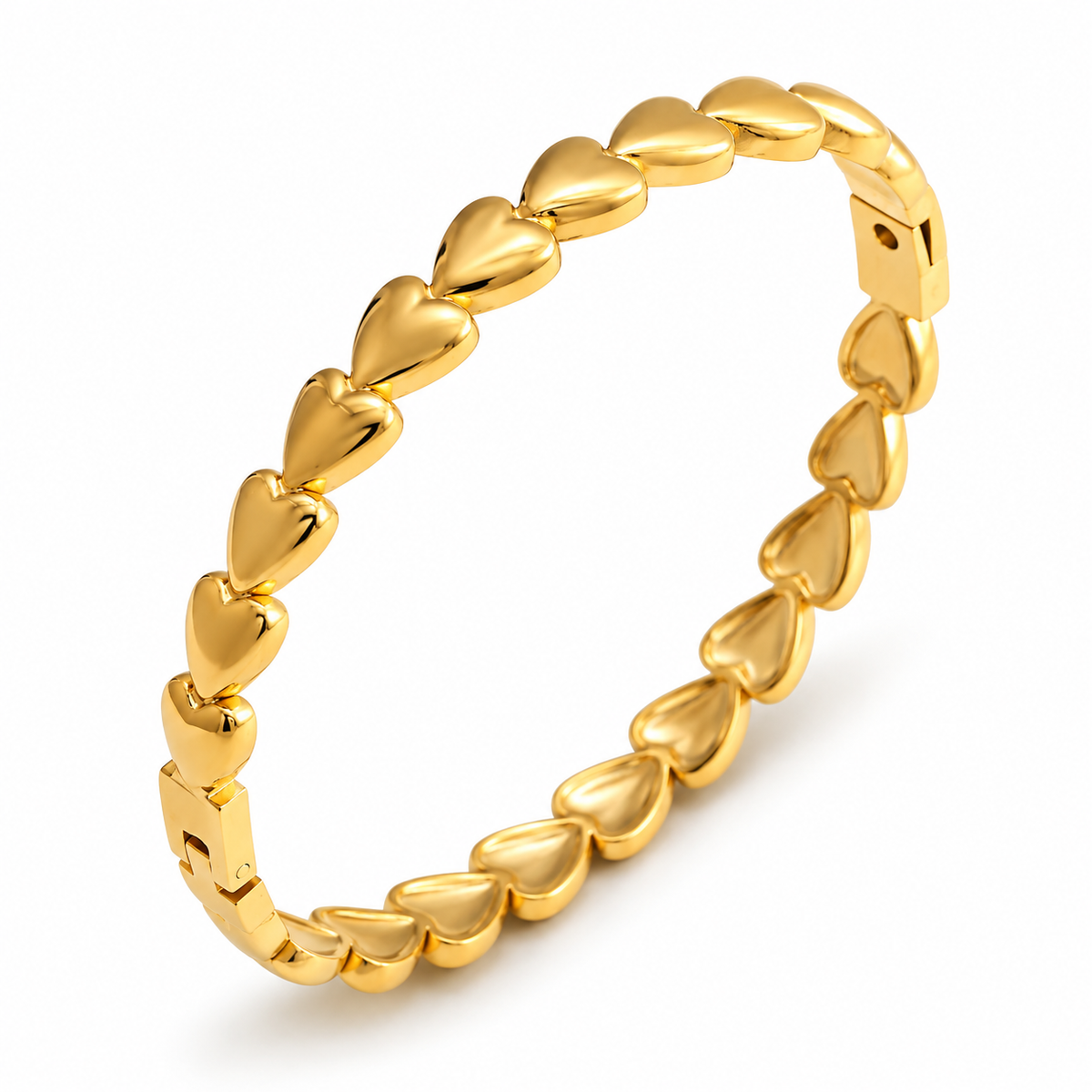 Gouden Hartjes Armband | 18K Verguld | Stainless Steel | Waterproof