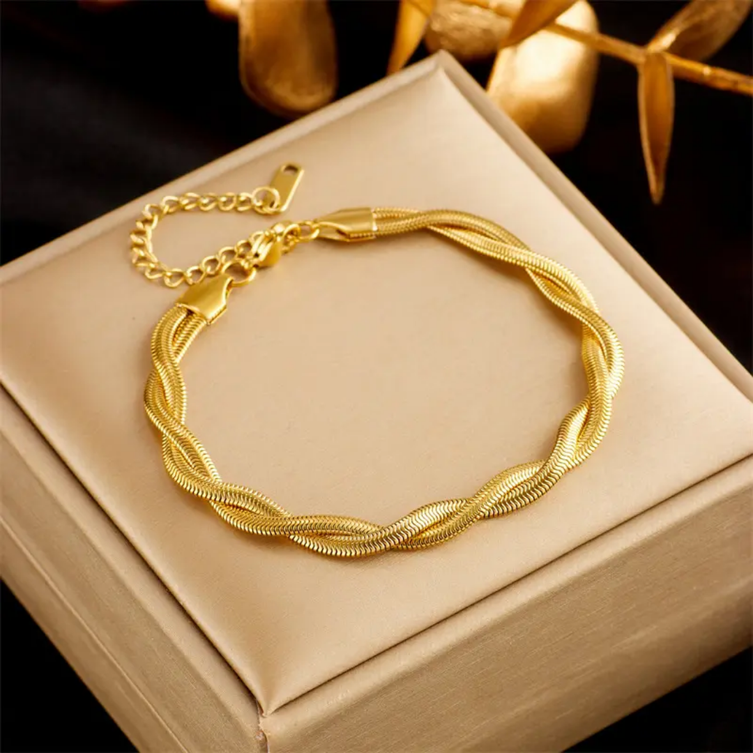 Gouden Gedraaide Armband - Intero Sieraden