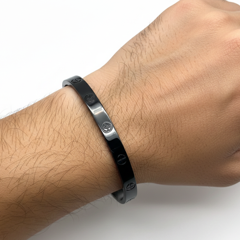Heren Armband - Zwart Roestvrij Staal