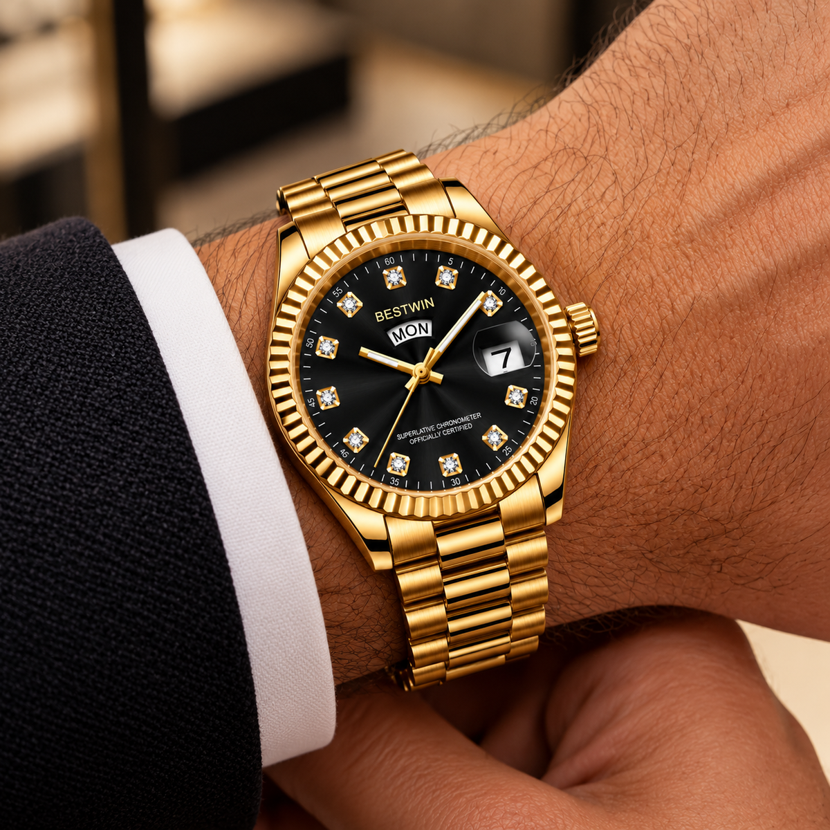Intero Herenhorloge – Stainless Steel Day & Date