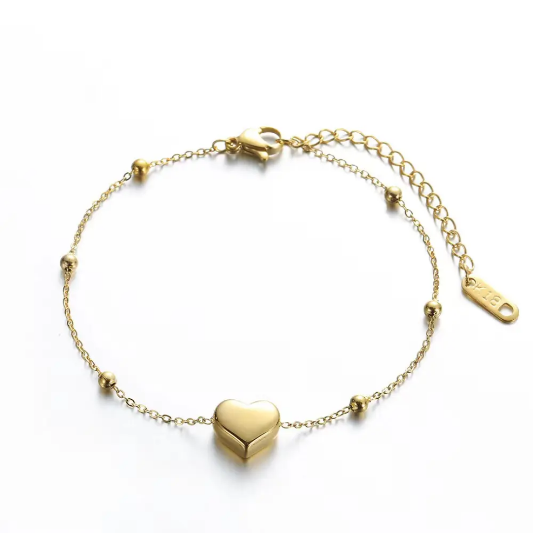 18k Goudkleurige hartje Armband - Intero Sieraden