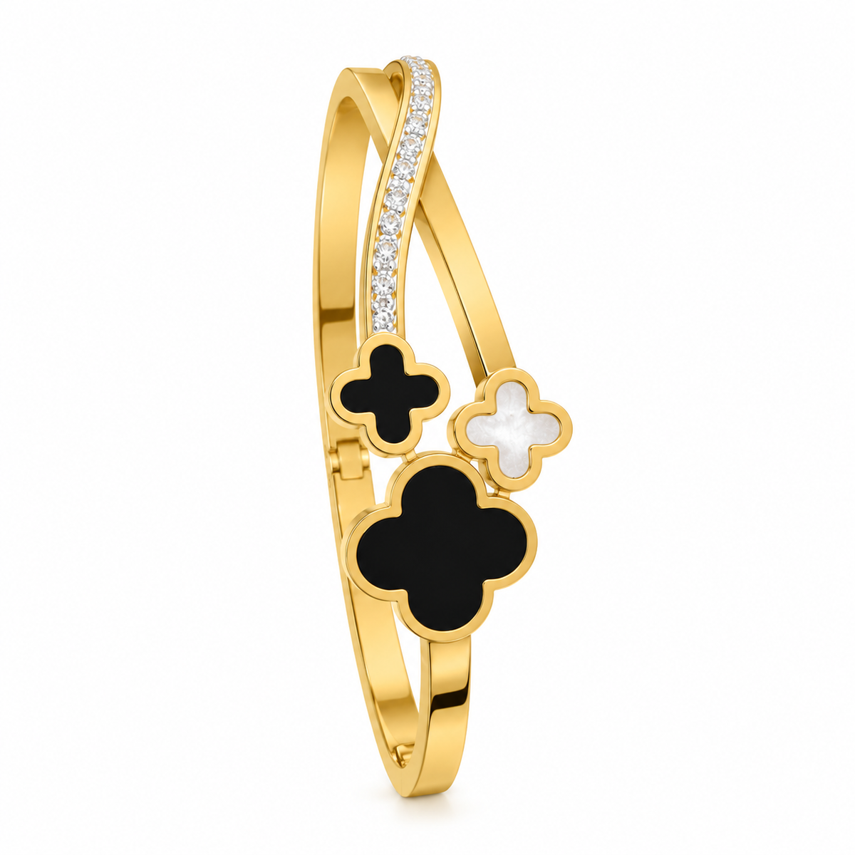 Trio Klaver Armband | 18K Verguld Roestvrij Staal | Waterbestendig