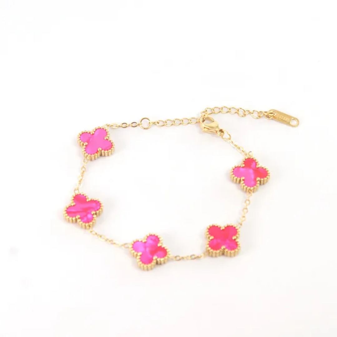 Felle kleuren Klaver Armband - Intero Sieraden