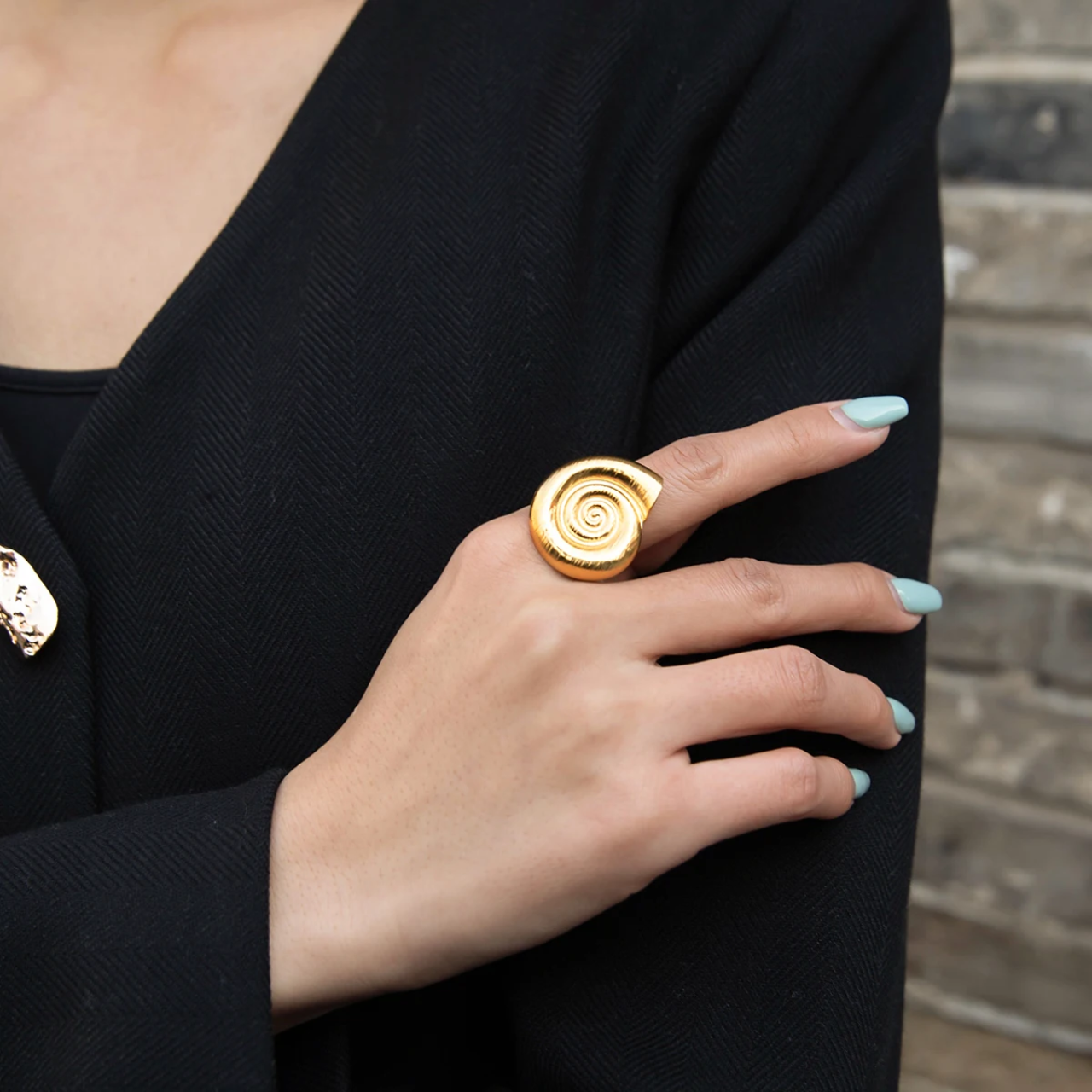 Ring Spiraal Goudkleurig